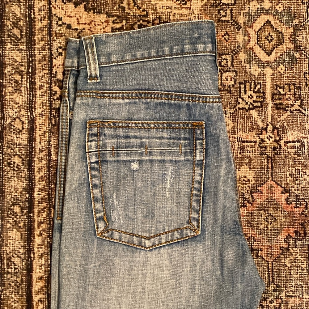 Men’s Red Camel distressed bootcut jeans